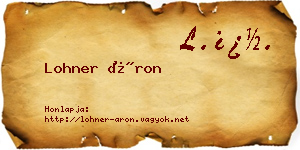 Lohner Áron névjegykártya